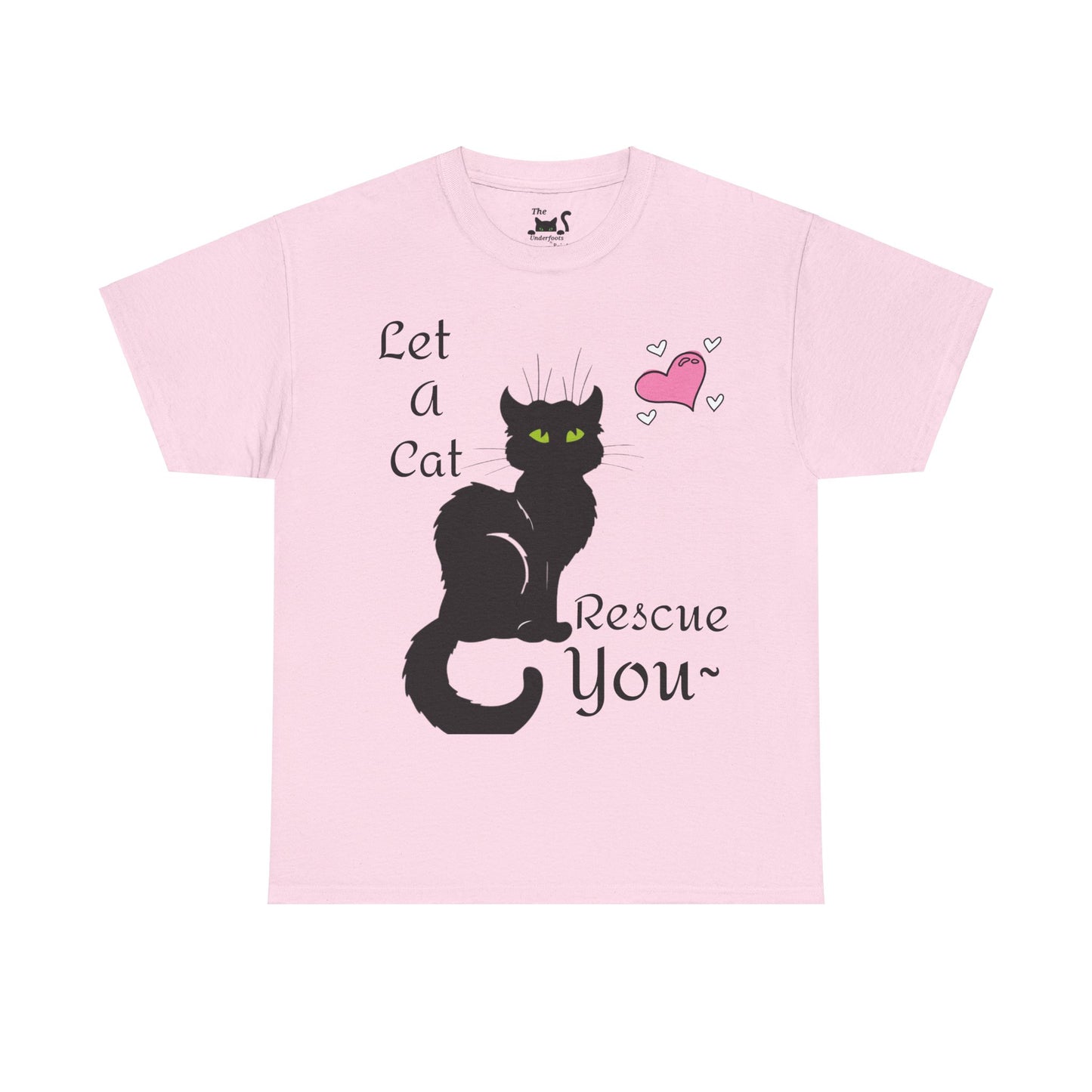 Let a cat rescue you Unisex Heavy Cotton Cat Tee