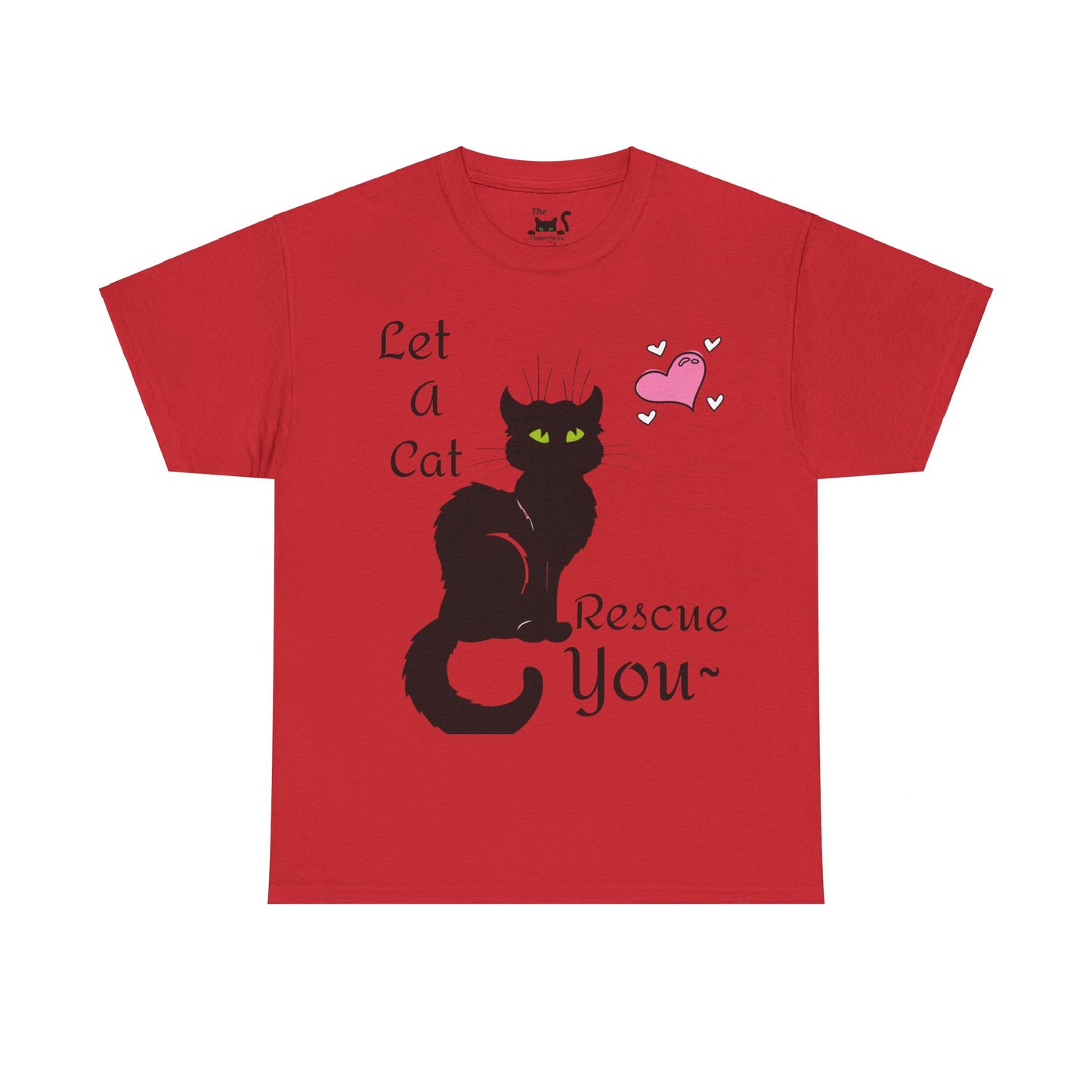 Let a cat rescue you Unisex Heavy Cotton Cat Tee