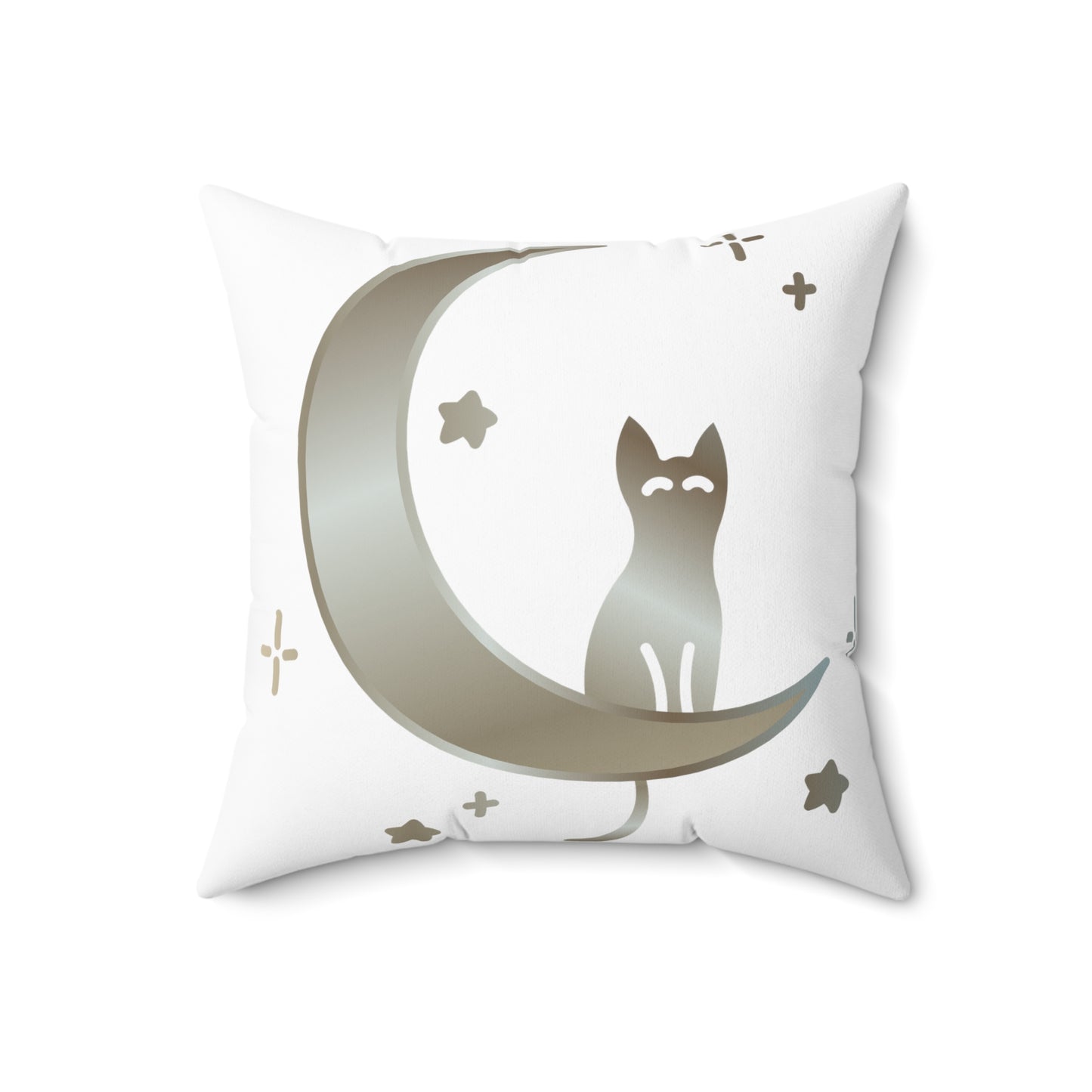 Cat moon-stars Spun Polyester Square Pillow