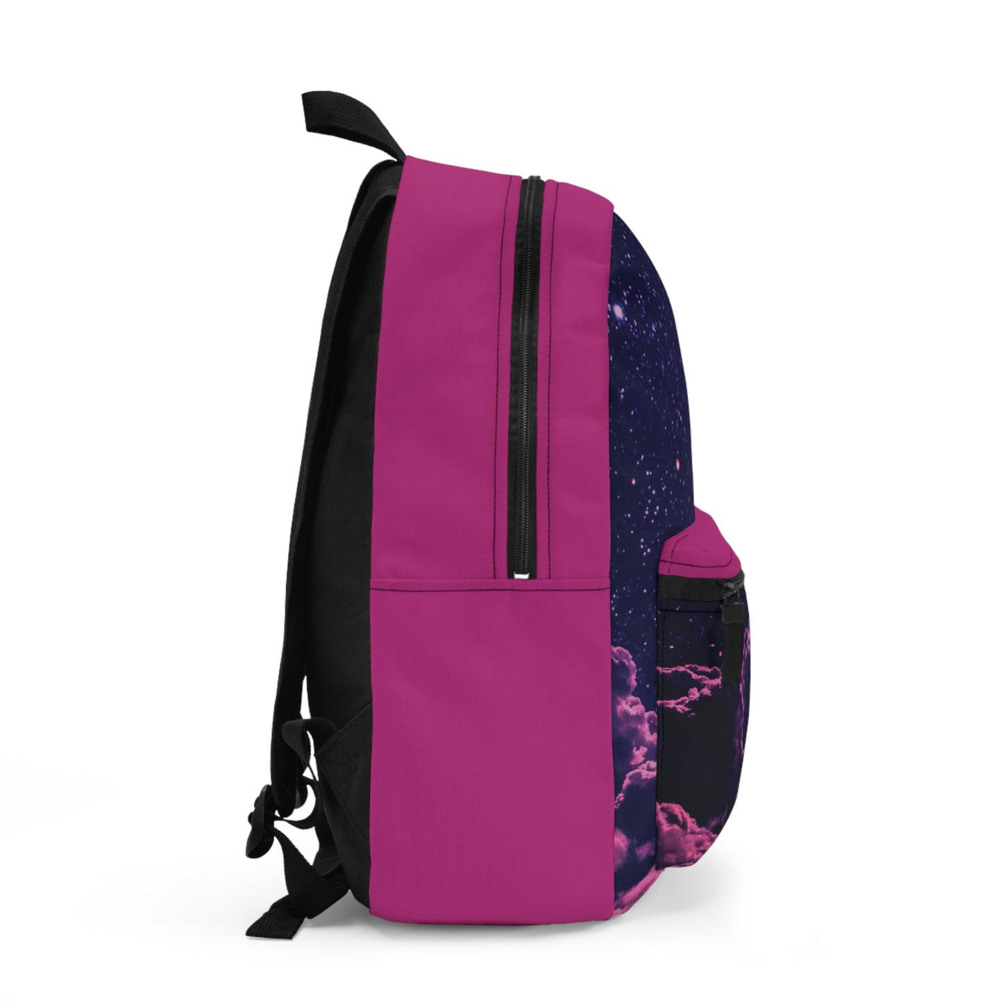 Pink/Back clouds and moon Backpack