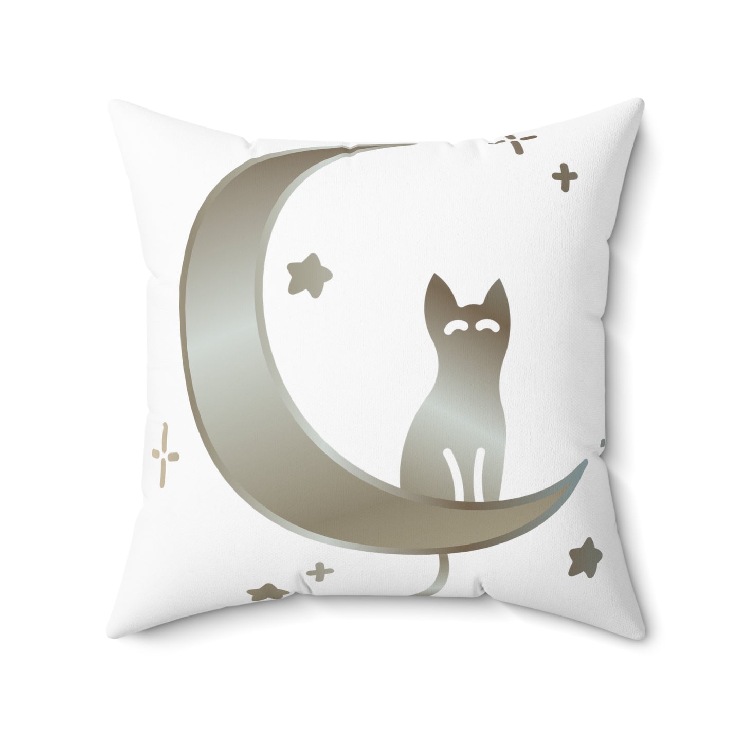 Cat moon-stars Spun Polyester Square Pillow