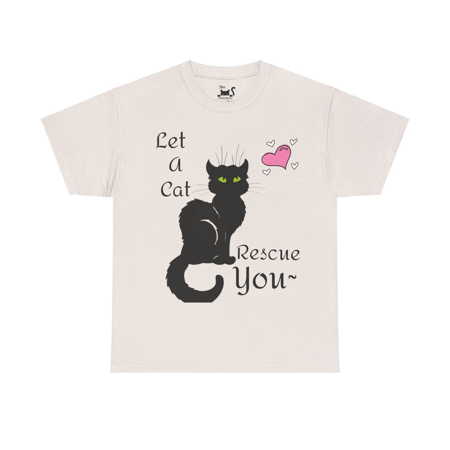 Let a cat rescue you Unisex Heavy Cotton Cat Tee