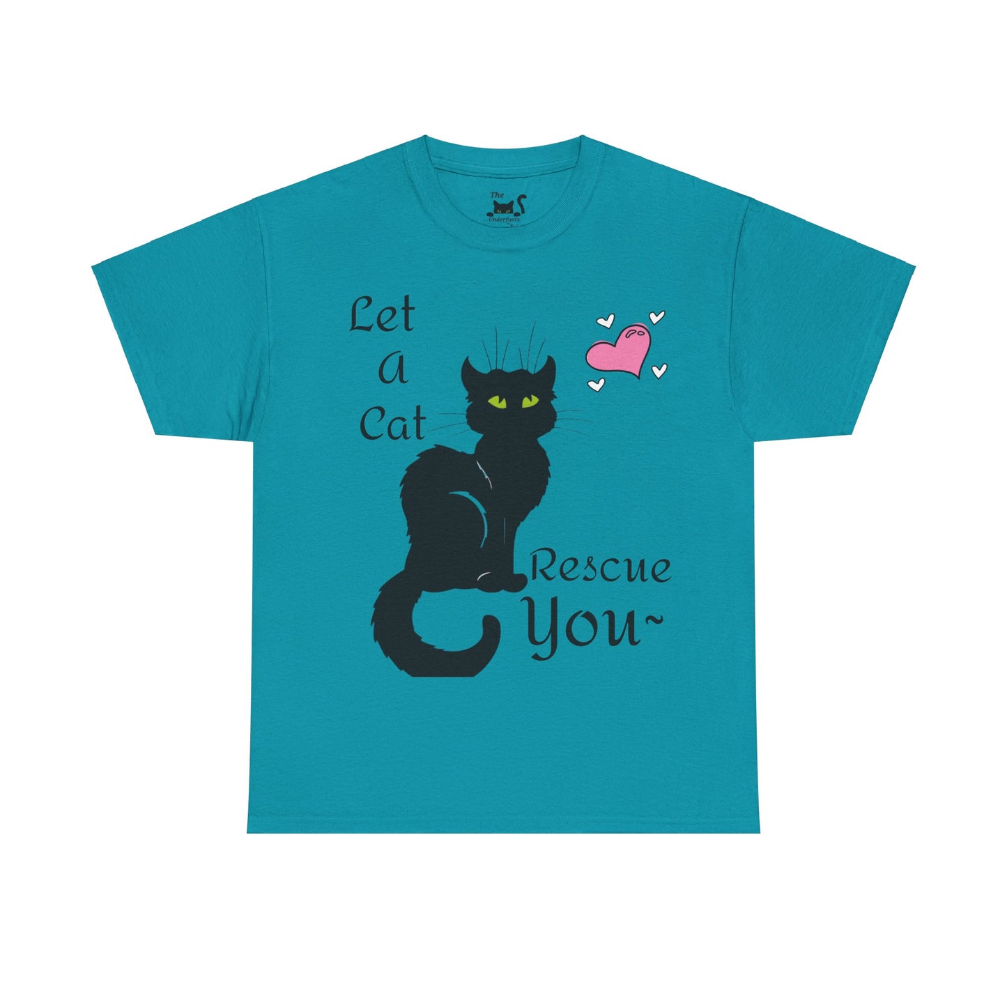 Let a cat rescue you Unisex Heavy Cotton Cat Tee