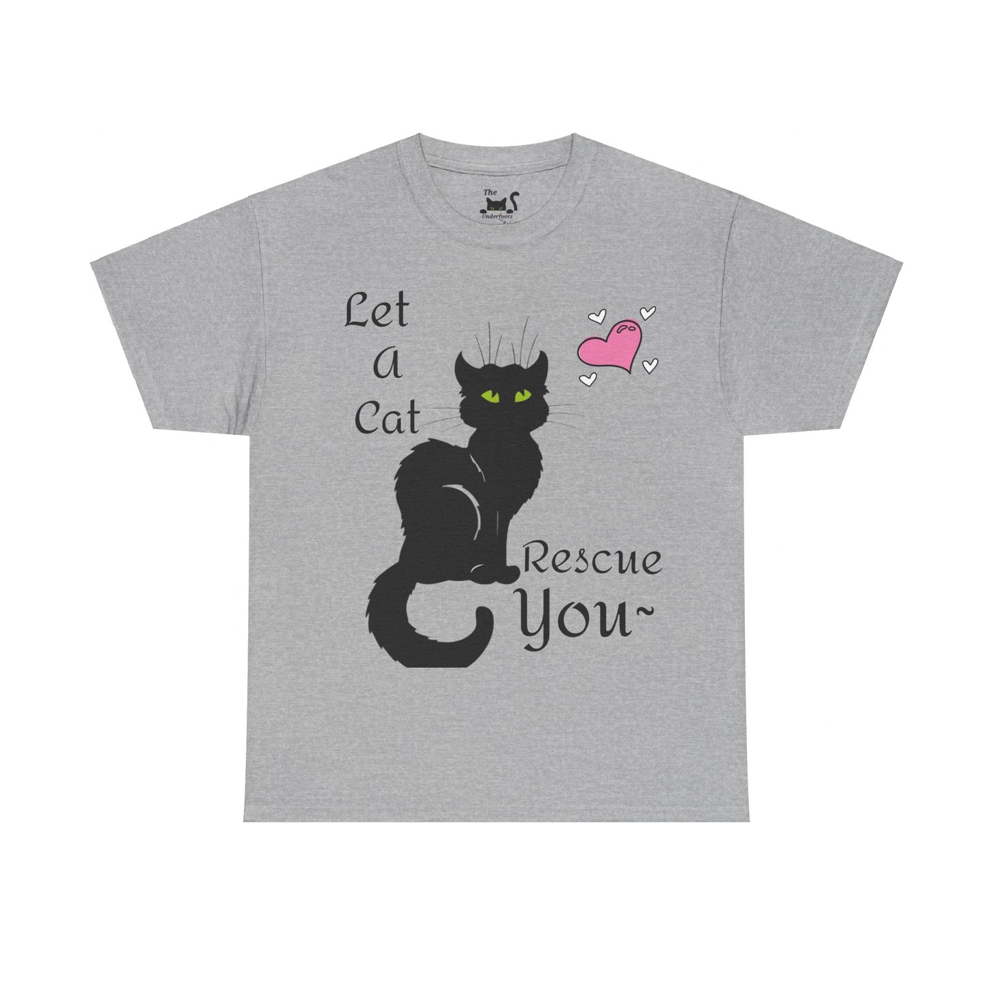 Let a cat rescue you Unisex Heavy Cotton Cat Tee
