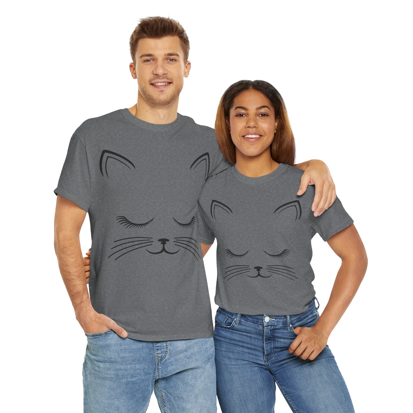 Cat Face Unisex Heavy Cotton Tee