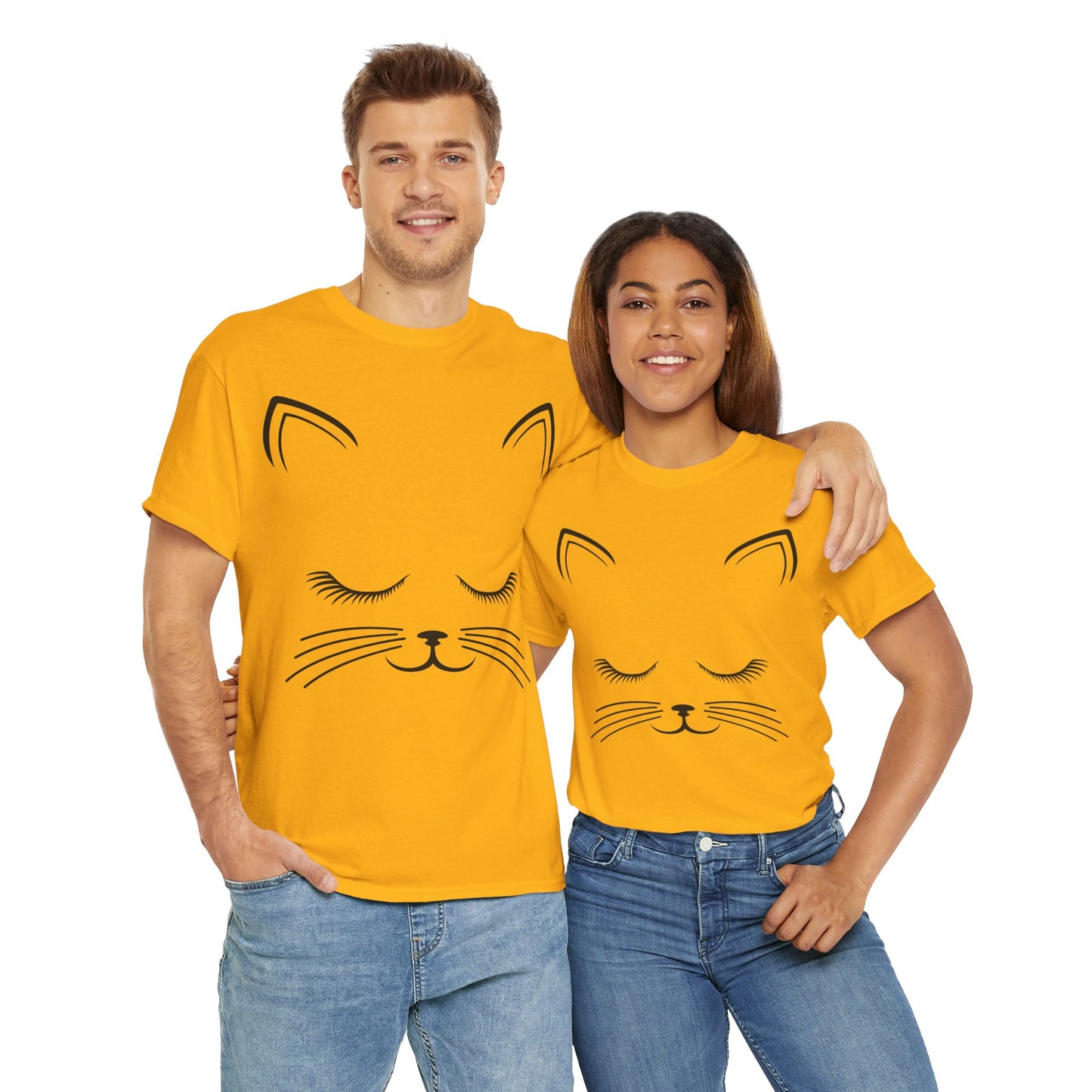 Cat Face Unisex Heavy Cotton Tee