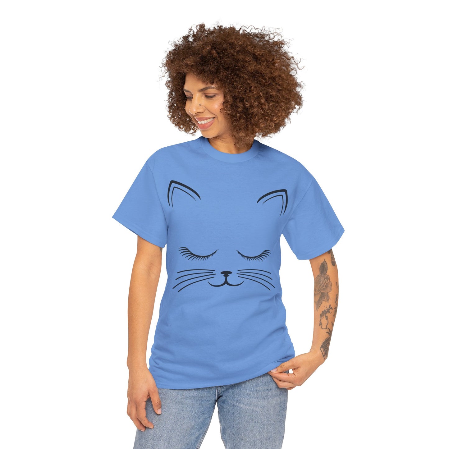 Cat Face Unisex Heavy Cotton Tee