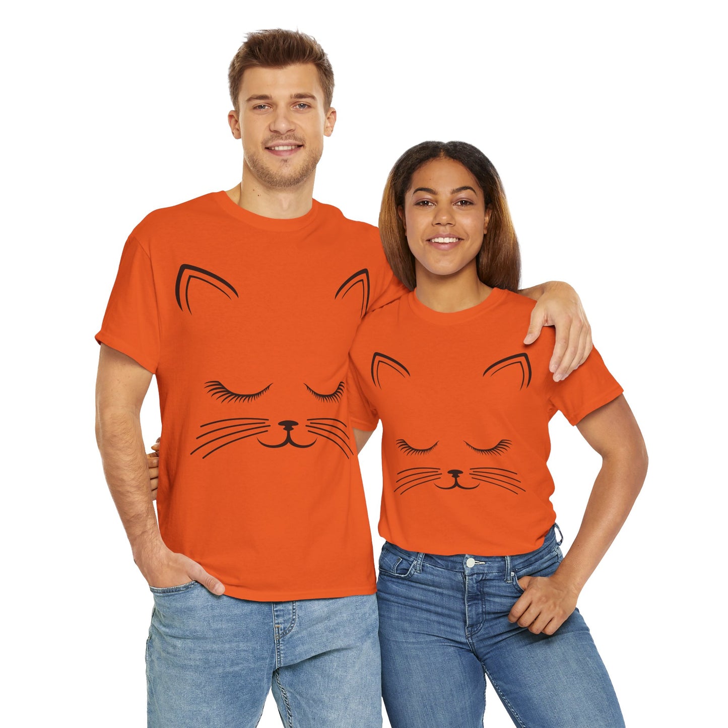 Cat Face Unisex Heavy Cotton Tee