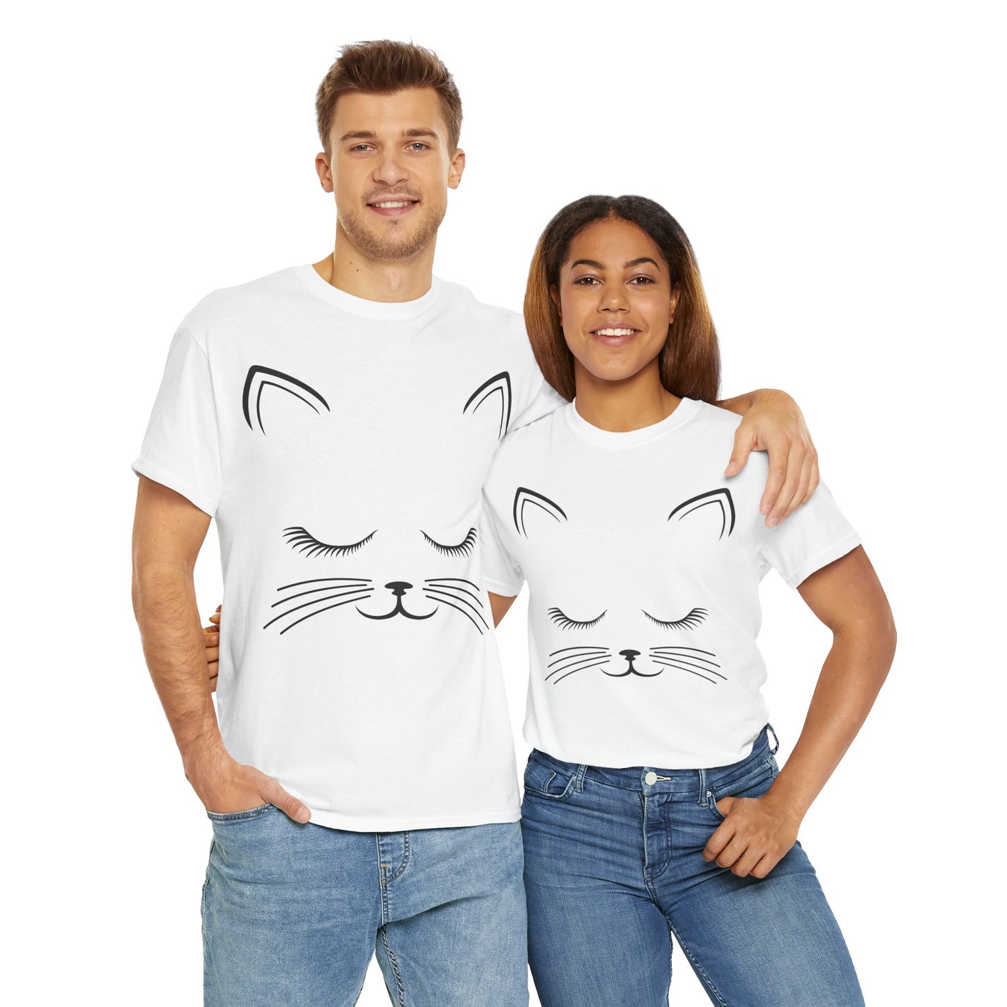 Cat Face Unisex Heavy Cotton Tee