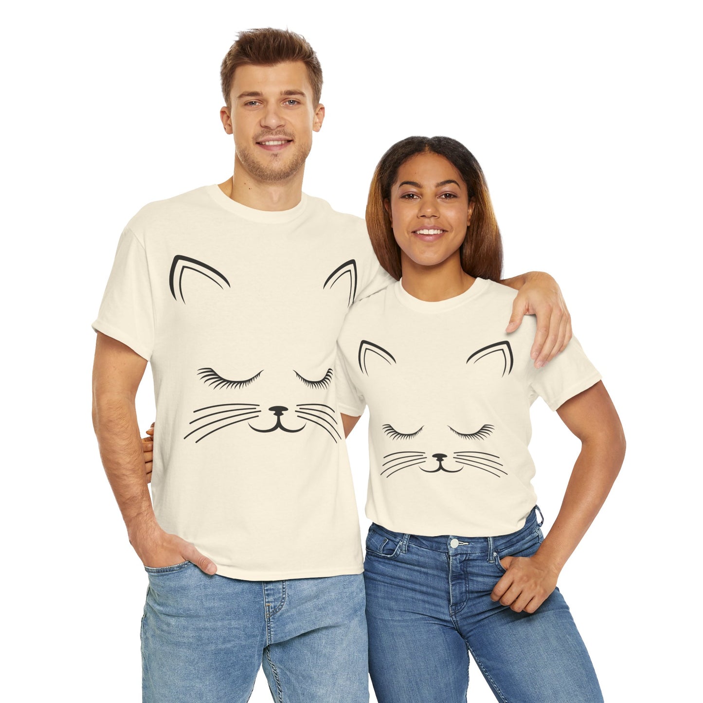 Cat Face Unisex Heavy Cotton Tee