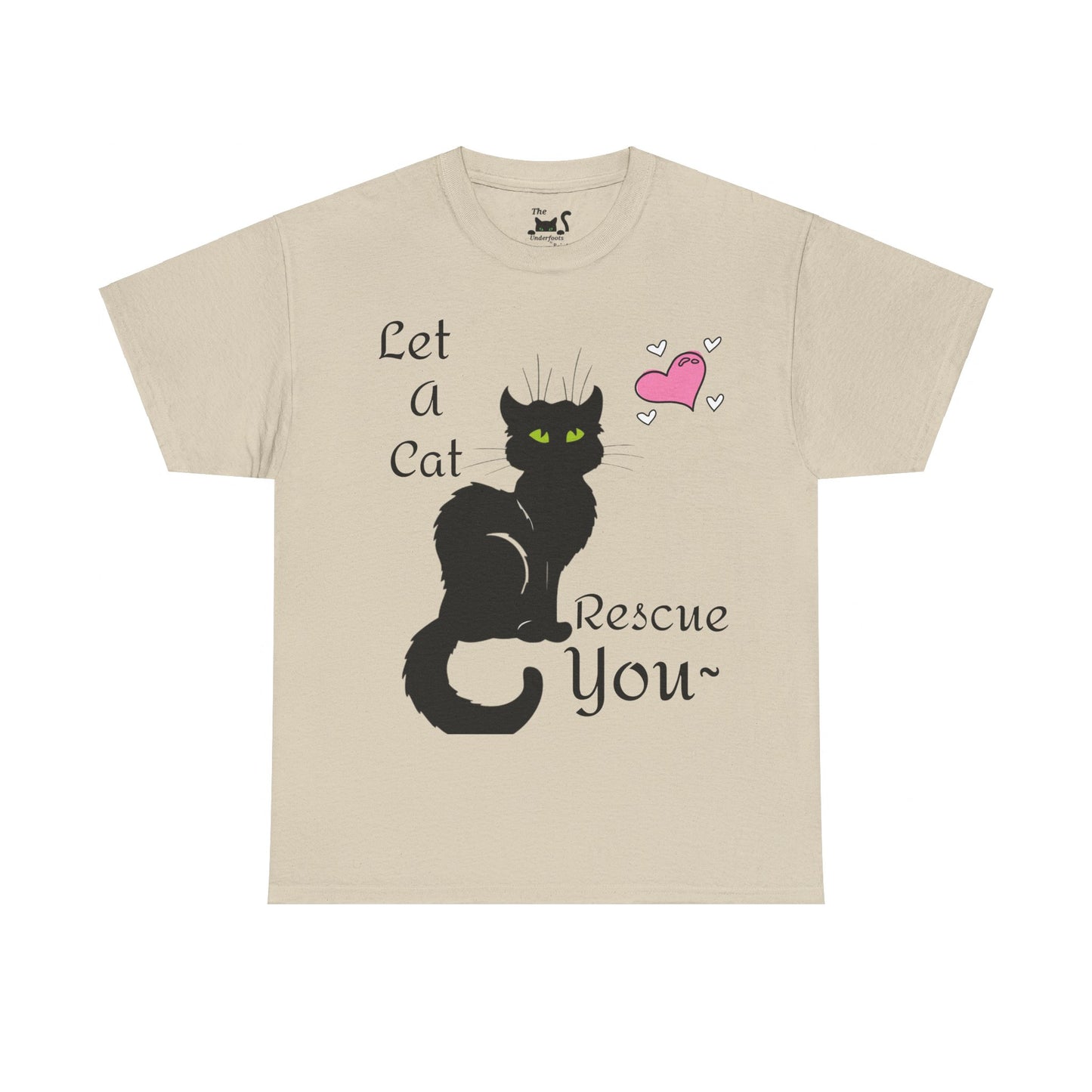 Let a cat rescue you Unisex Heavy Cotton Cat Tee