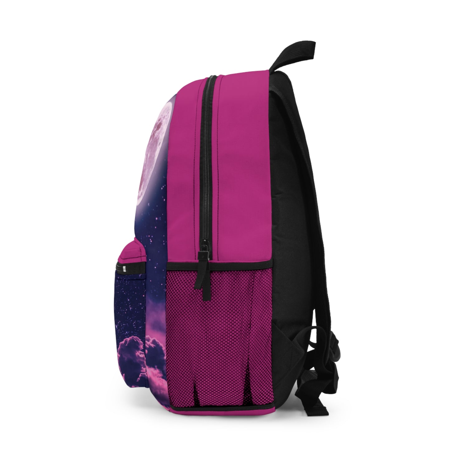 Pink/Back clouds and moon Backpack