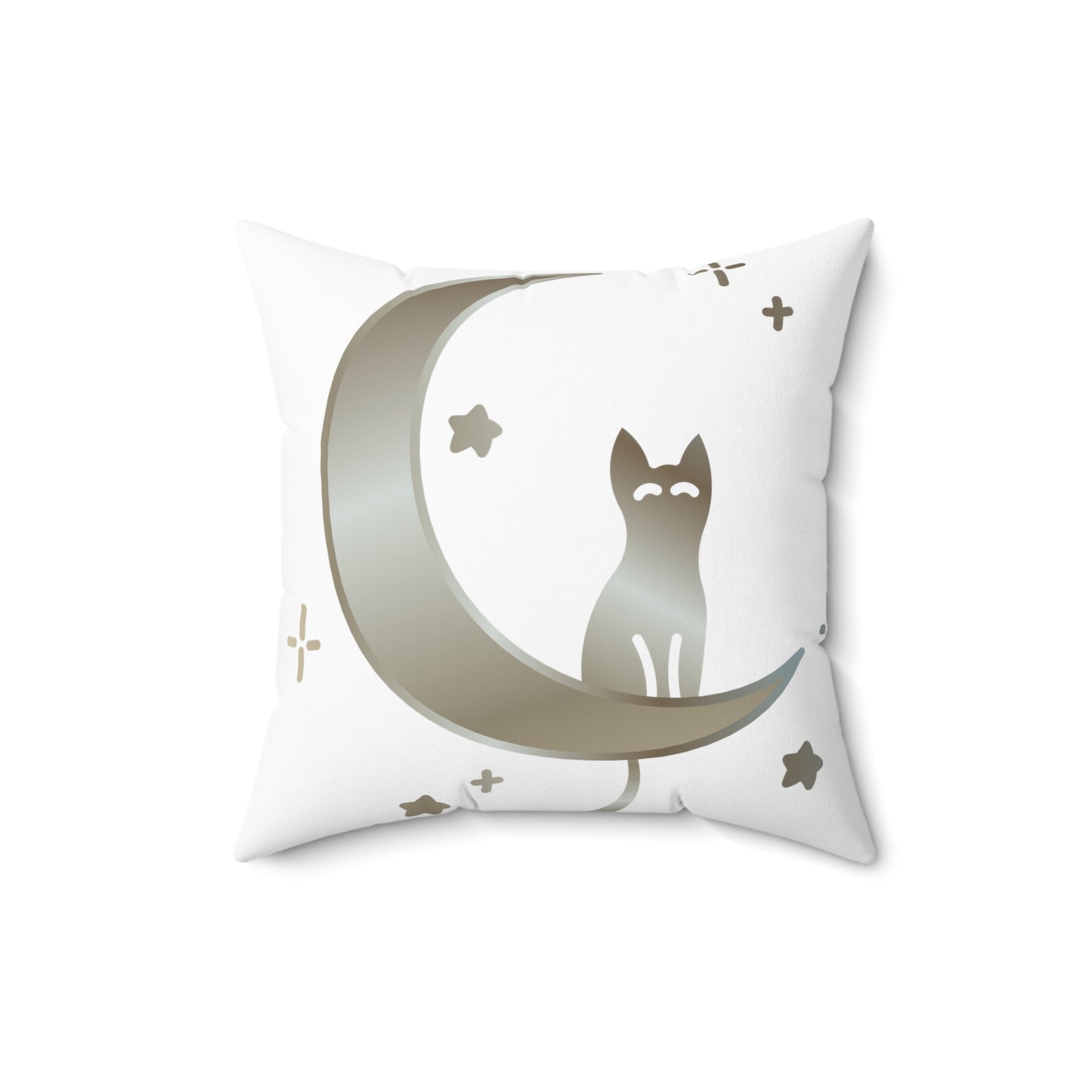Cat moon-stars Spun Polyester Square Pillow