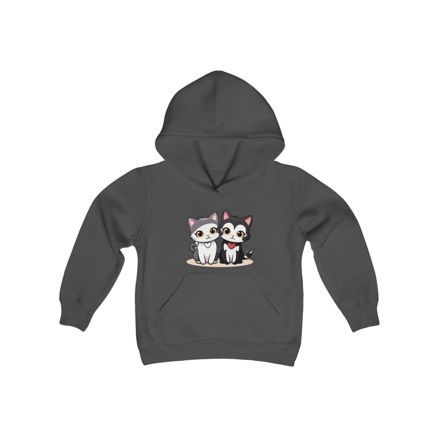 Cat love Youth Heavy Blend Hooded Sweatshirt