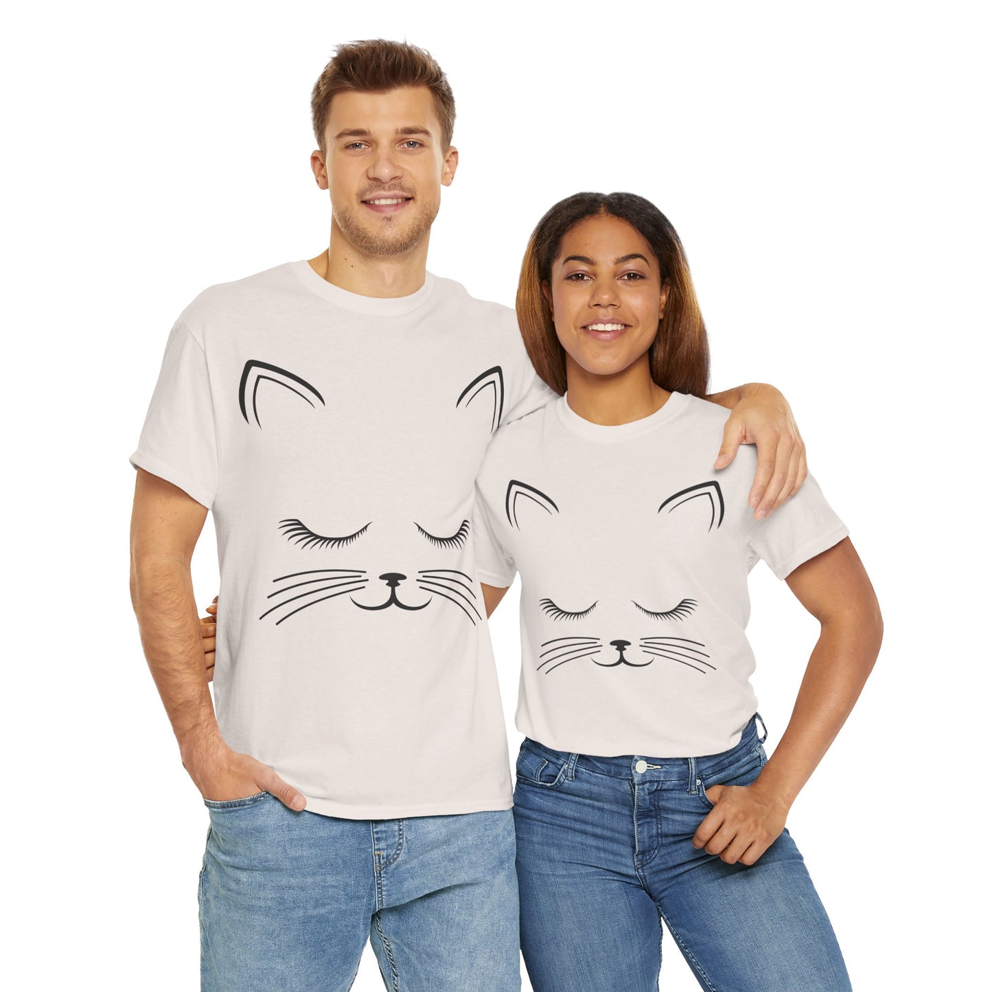 Cat Face Unisex Heavy Cotton Tee