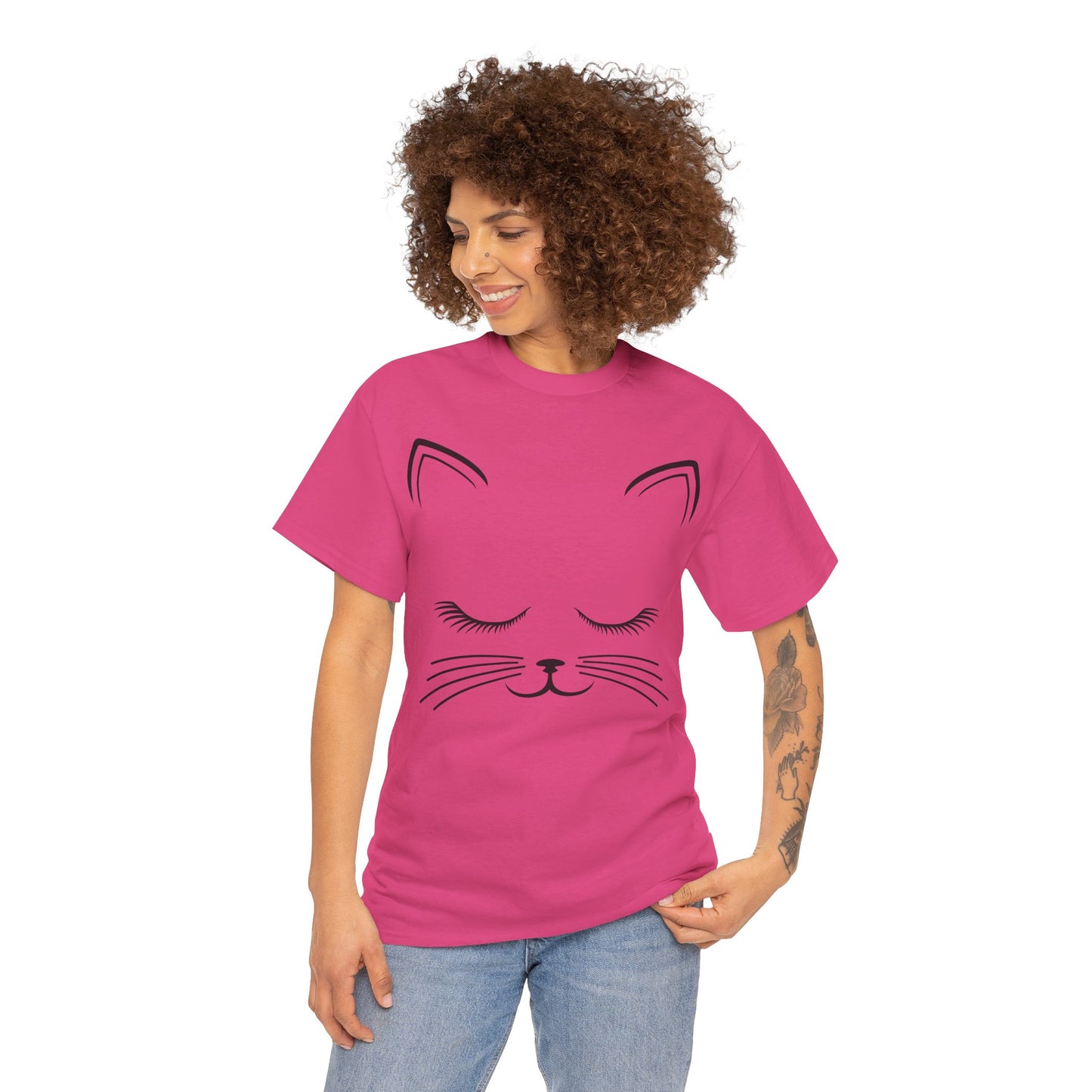 Cat Face Unisex Heavy Cotton Tee