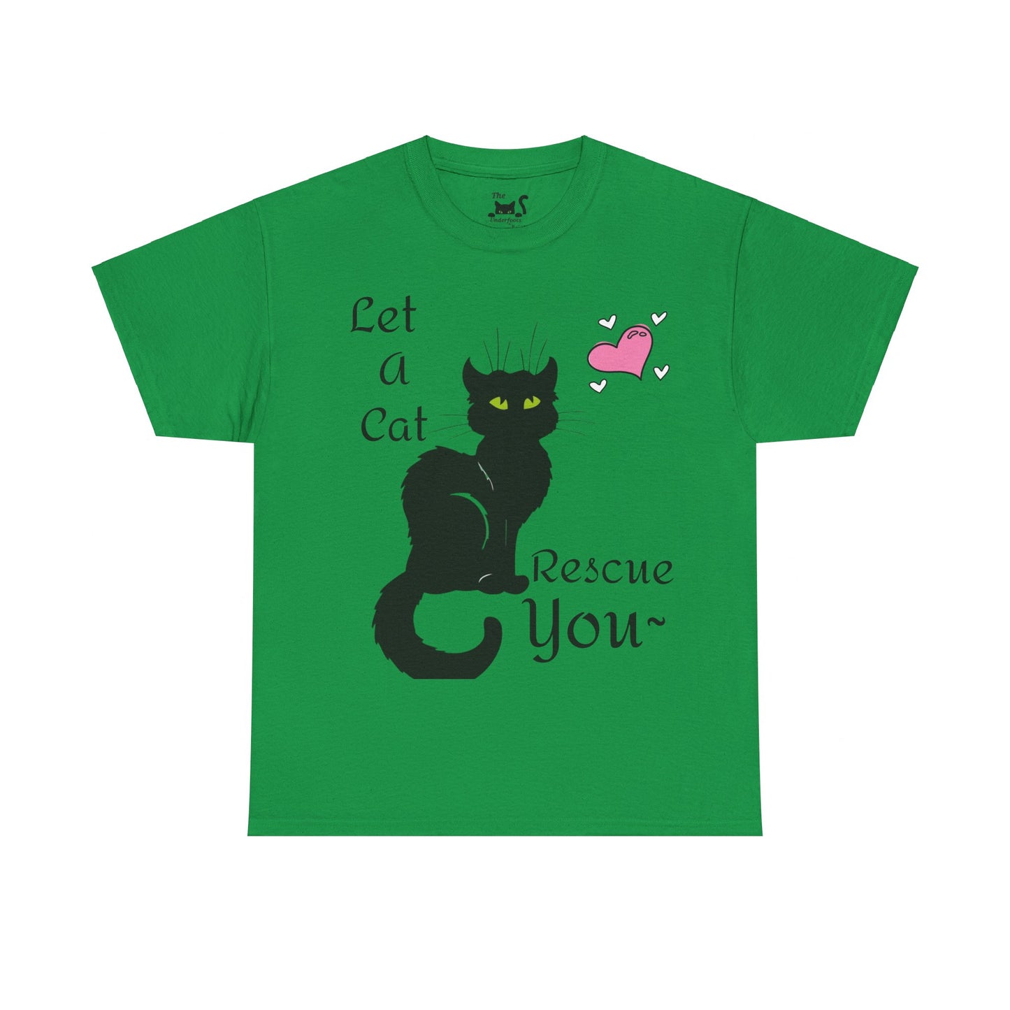 Let a cat rescue you Unisex Heavy Cotton Cat Tee