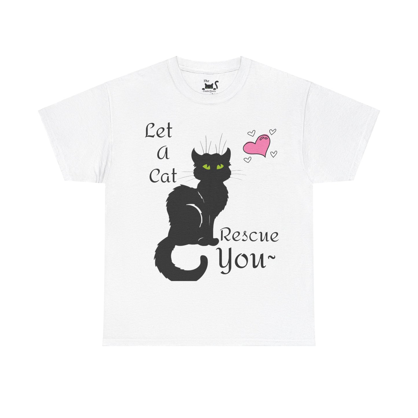 Let a cat rescue you Unisex Heavy Cotton Cat Tee