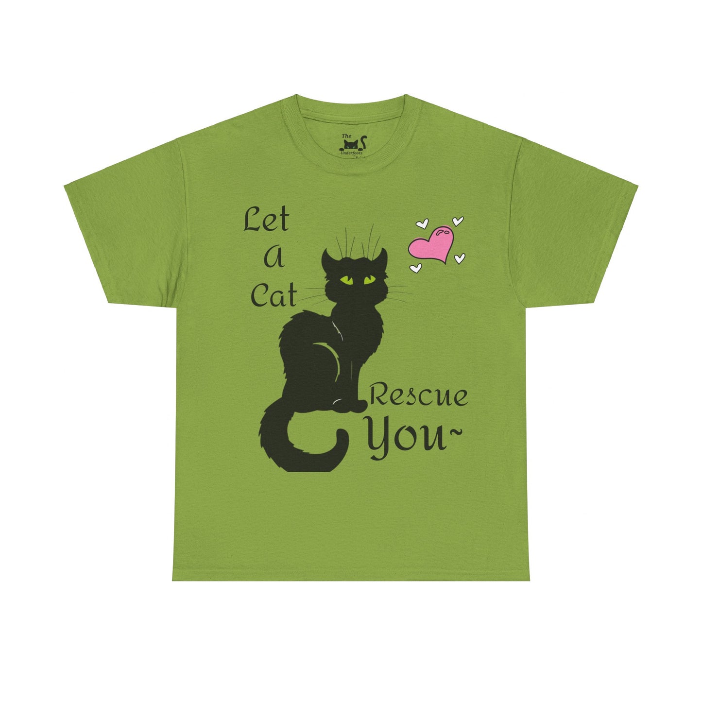 Let a cat rescue you Unisex Heavy Cotton Cat Tee
