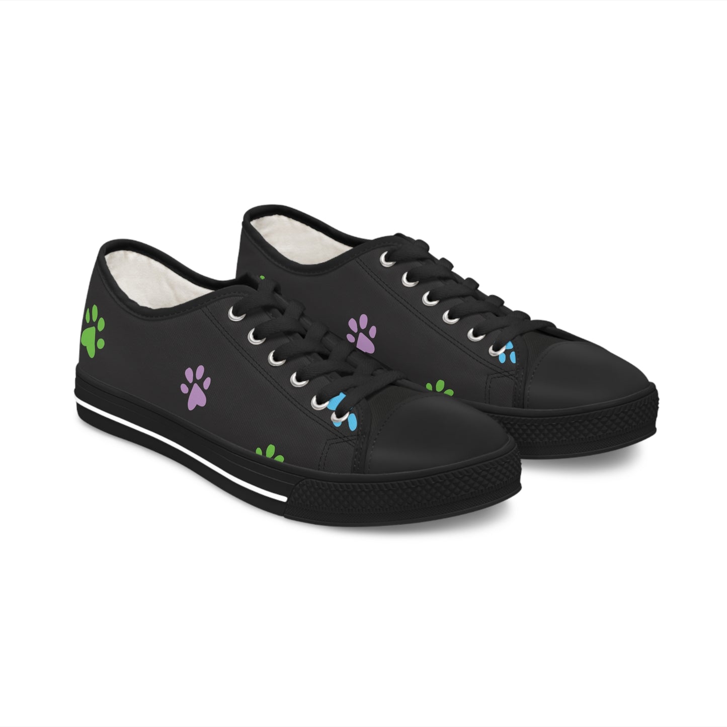 Women's Low Top Sneakers cat paw prints