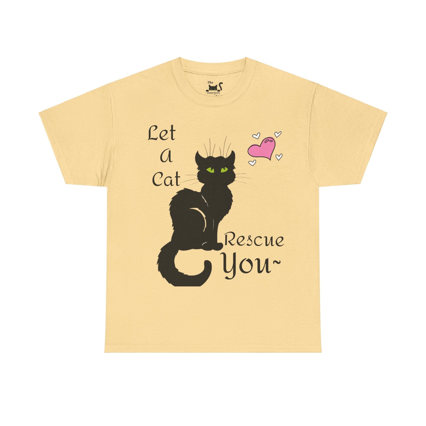 Let a cat rescue you Unisex Heavy Cotton Cat Tee