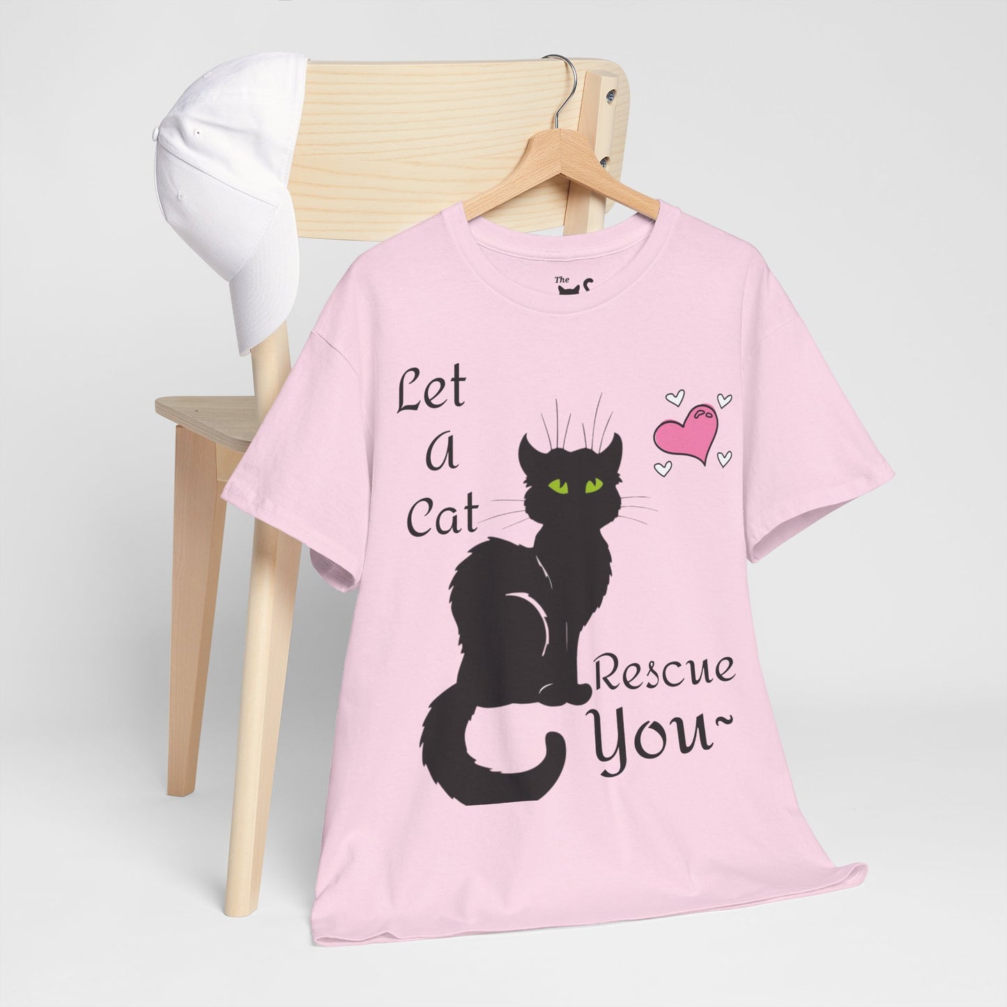 Let a cat rescue you Unisex Heavy Cotton Cat Tee