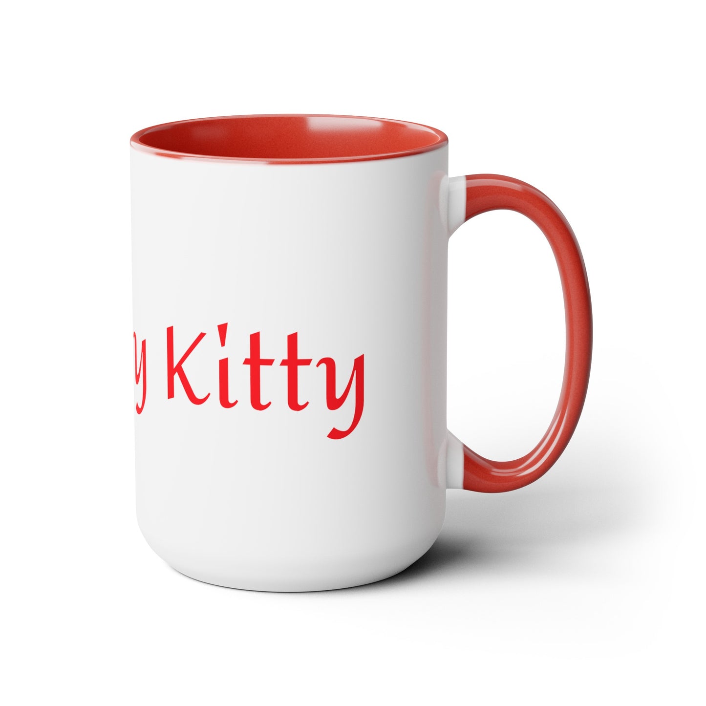 Pretty Kitty Two-Tone Coffee Mugs, 15oz