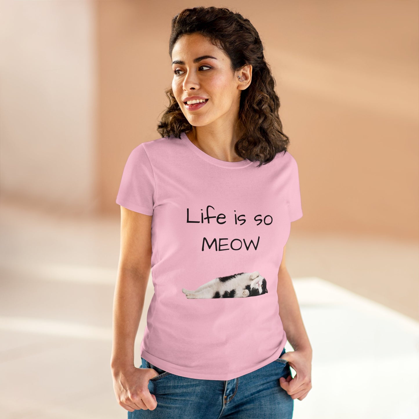 Life is so Meow...Women's Midweight Cotton Tee