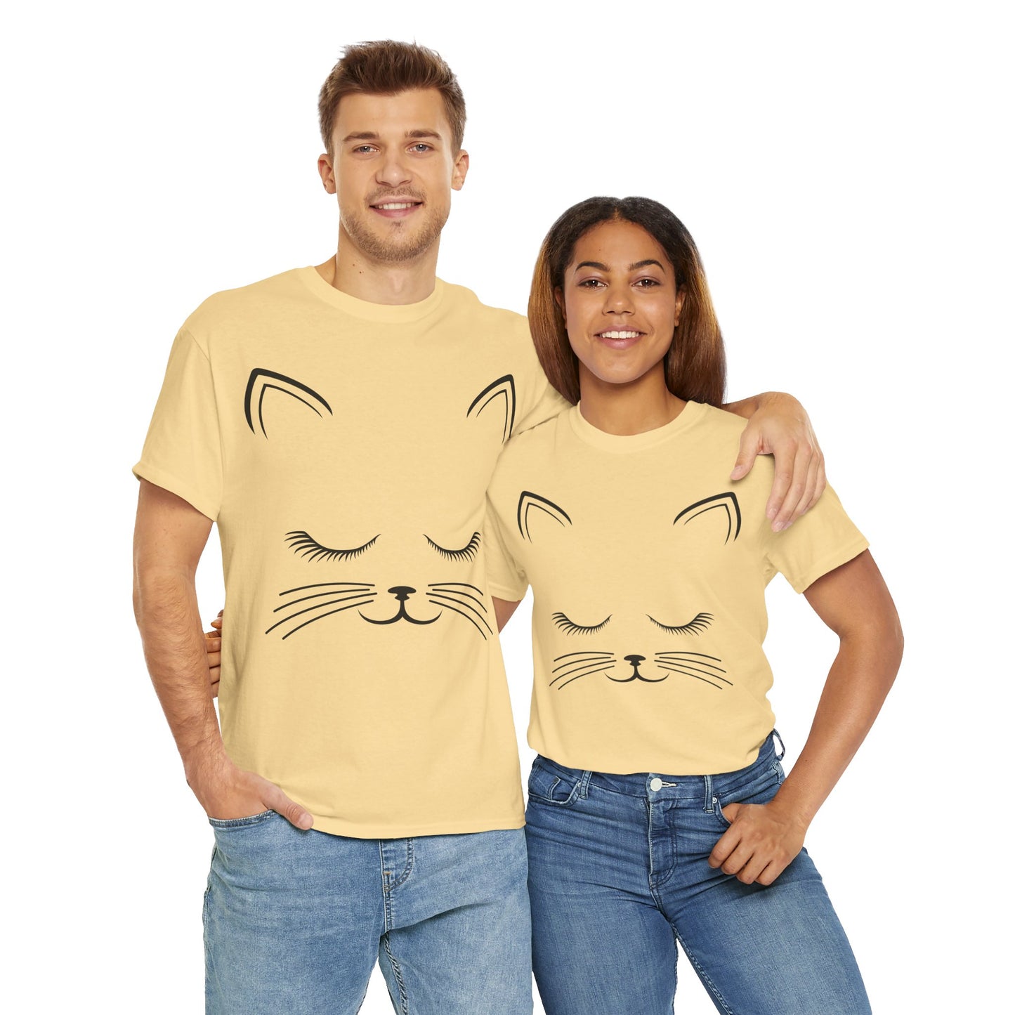 Cat Face Unisex Heavy Cotton Tee