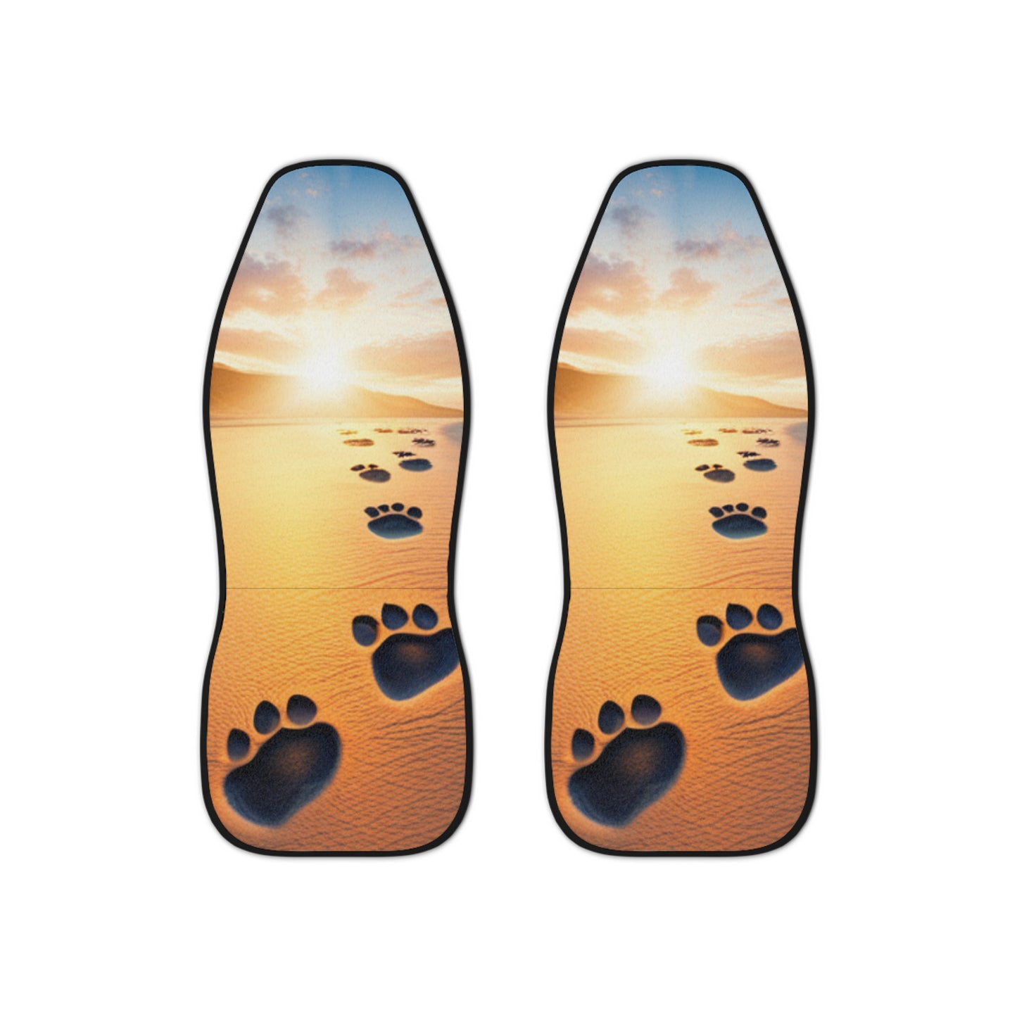 Paw Prints in the Sand Car Seat Covers