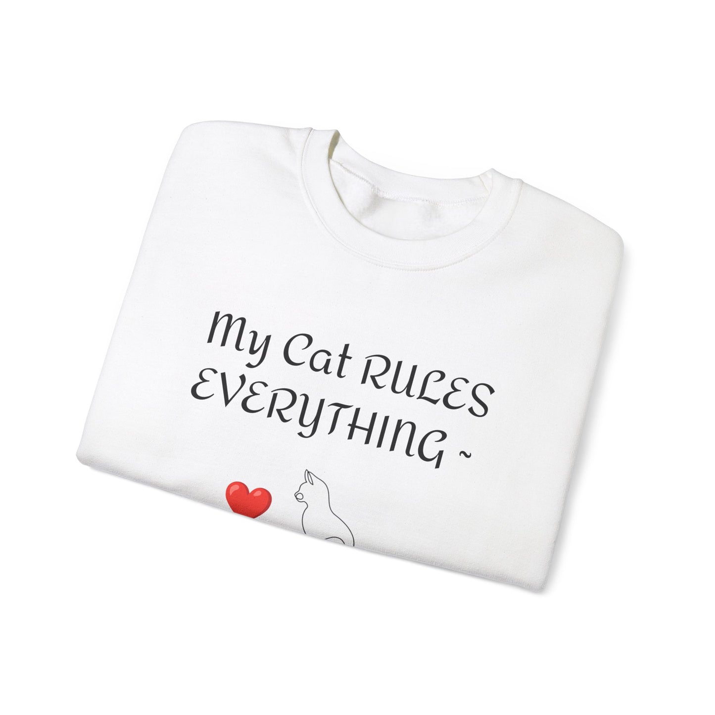 Cat Rules Everything Unisex Heavy Blend™ Crewneck Sweatshirt