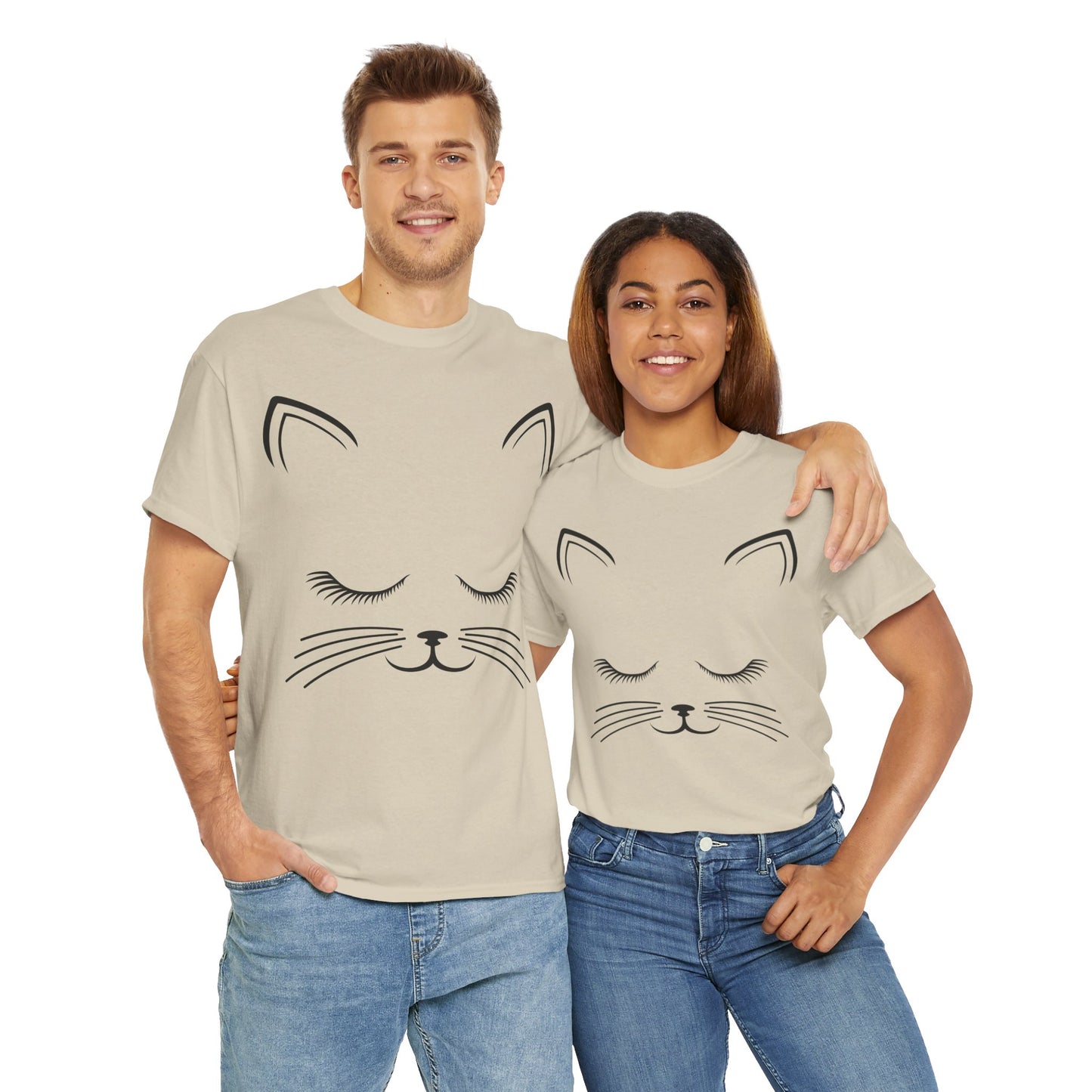 Cat Face Unisex Heavy Cotton Tee