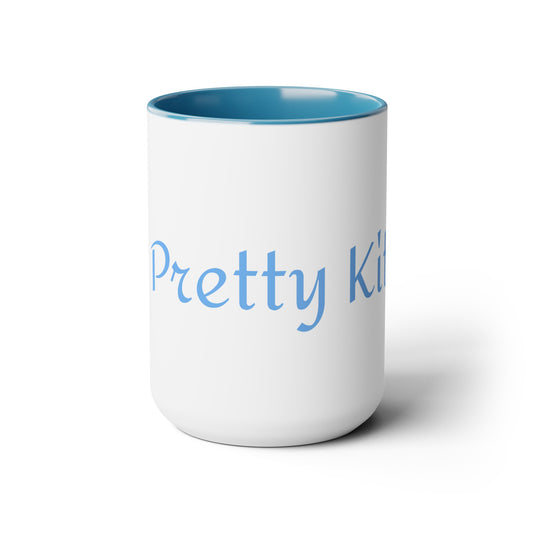 Pretty Kitty Two-Tone Coffee Mugs, 15oz