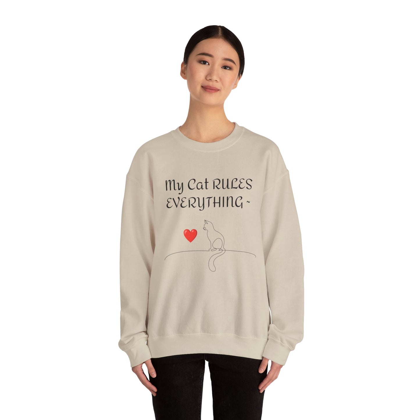 Cat Rules Everything Unisex Heavy Blend™ Crewneck Sweatshirt