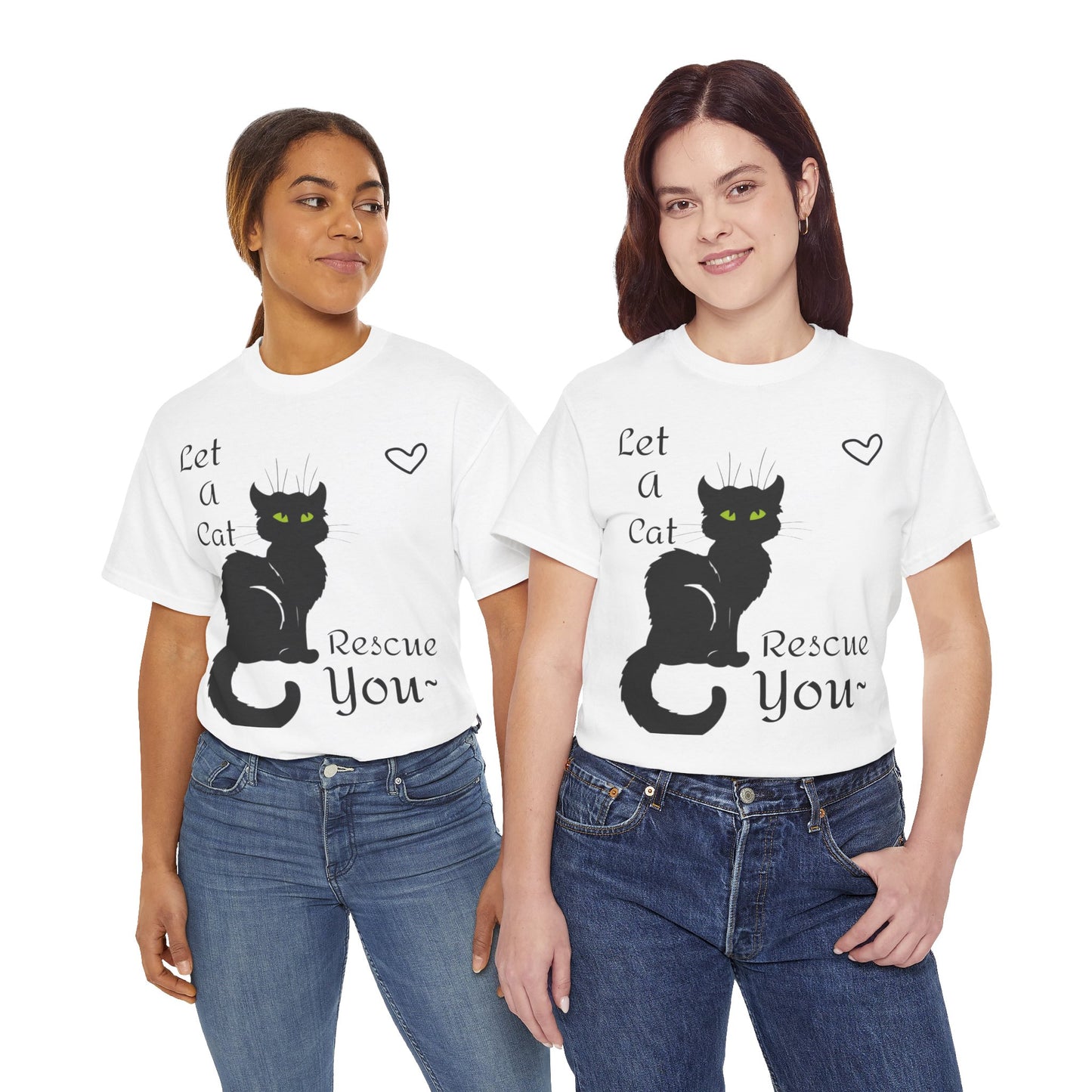 Let a Cat Rescue You Unisex Heavy Cotton Tee