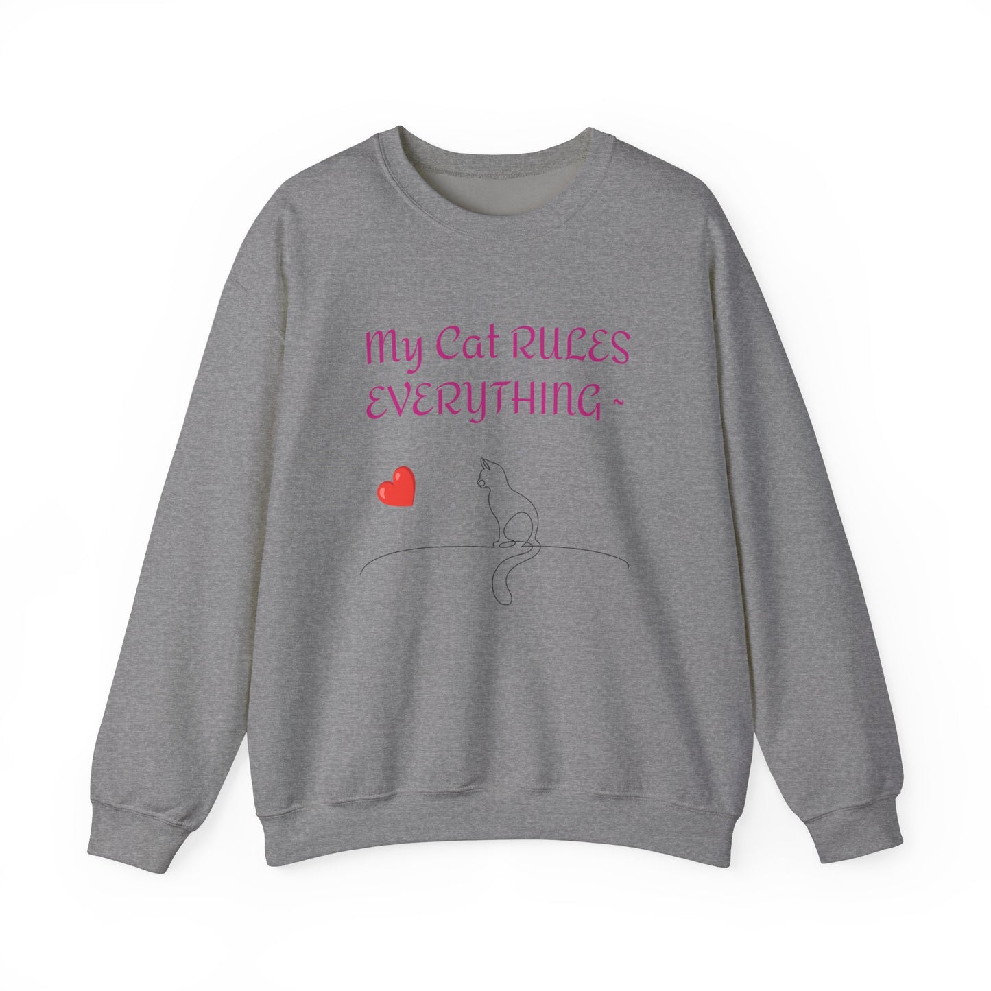 Cat Rules Everything Unisex Heavy Blend™ Crewneck Sweatshirt