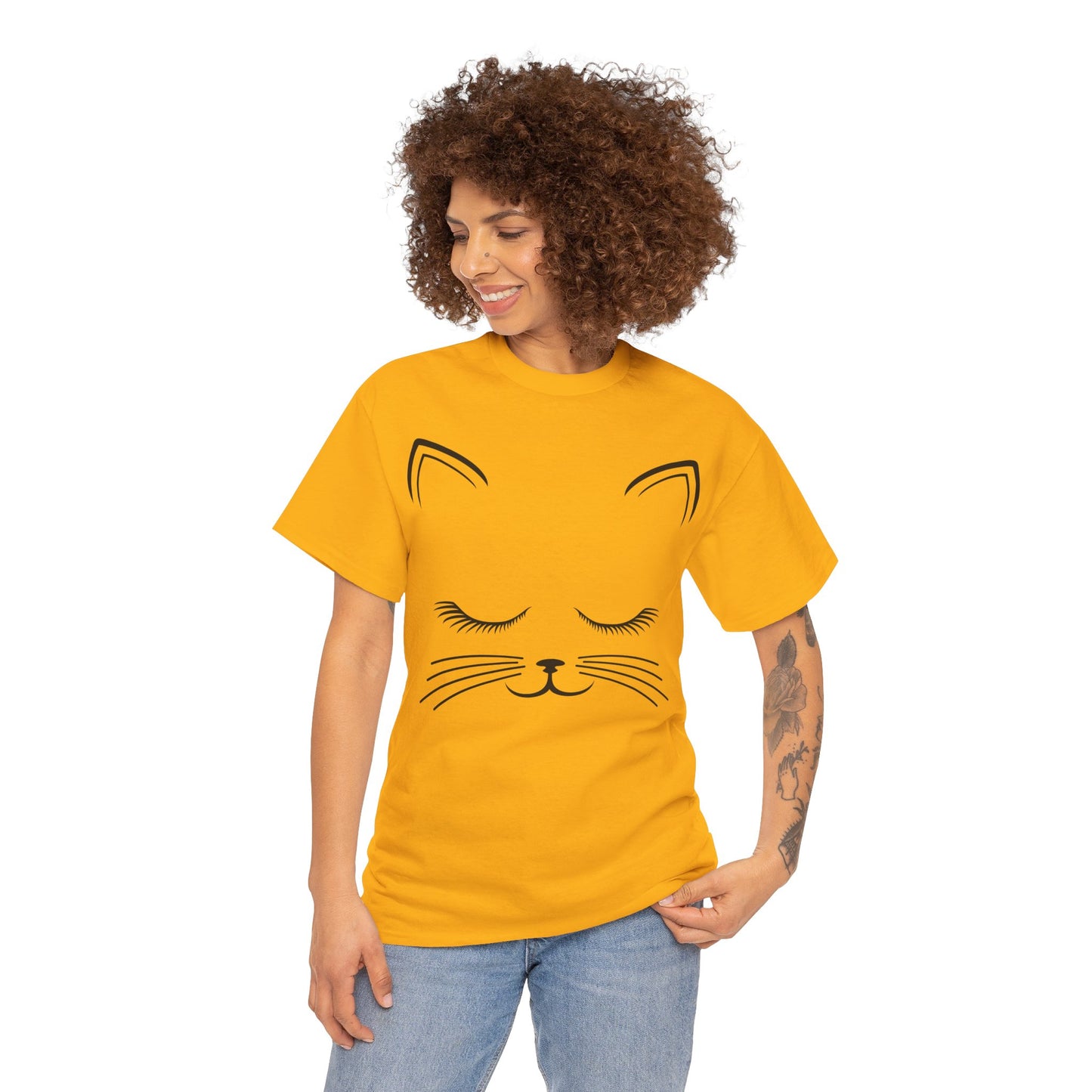 Cat Face Unisex Heavy Cotton Tee