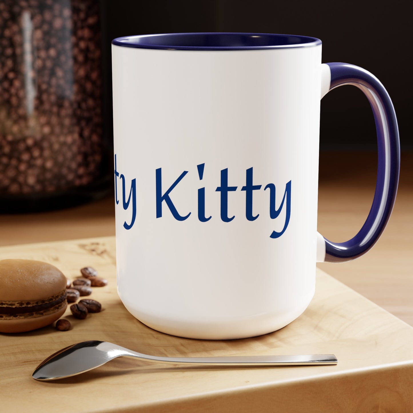 Pretty Kitty Two-Tone Coffee Mugs, 15oz