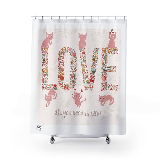 Love Cat Shower Curtains