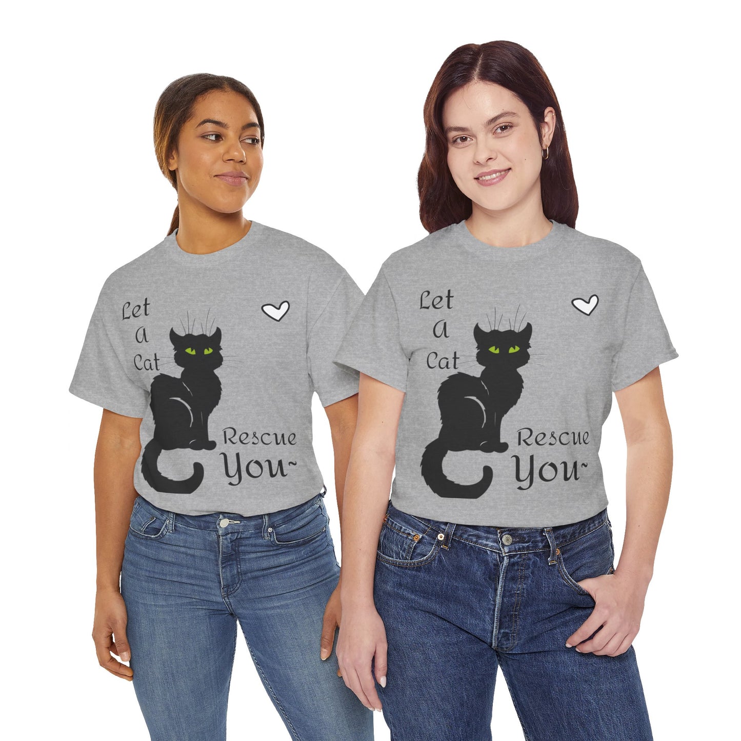 Let a Cat Rescue You Unisex Heavy Cotton Tee