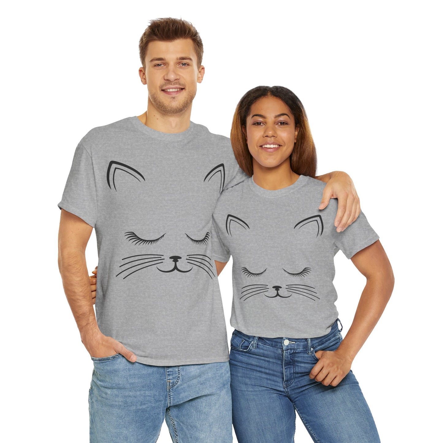 Cat Face Unisex Heavy Cotton Tee
