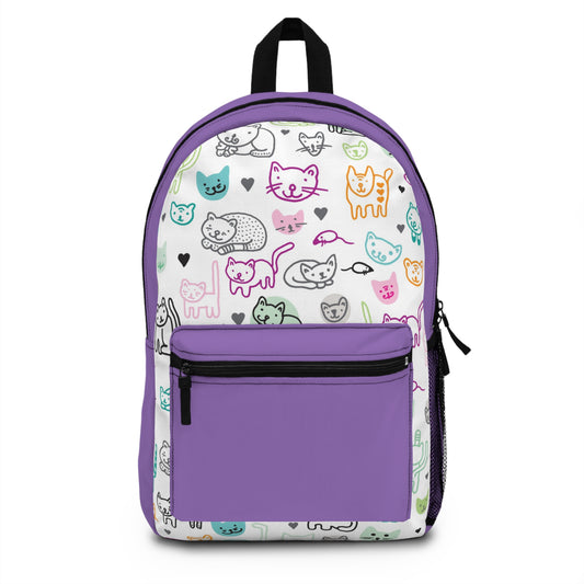 Purple / Cat faces Backpack