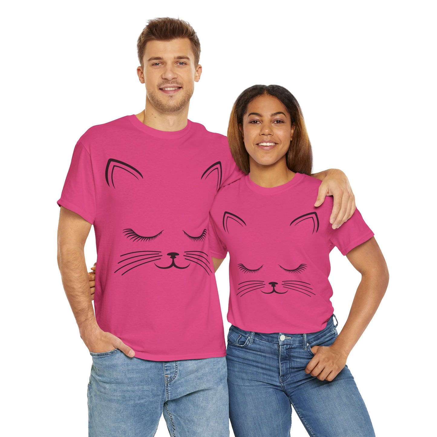 Cat Face Unisex Heavy Cotton Tee