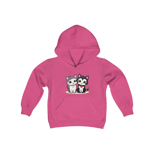 Cat love Youth Heavy Blend Hooded Sweatshirt