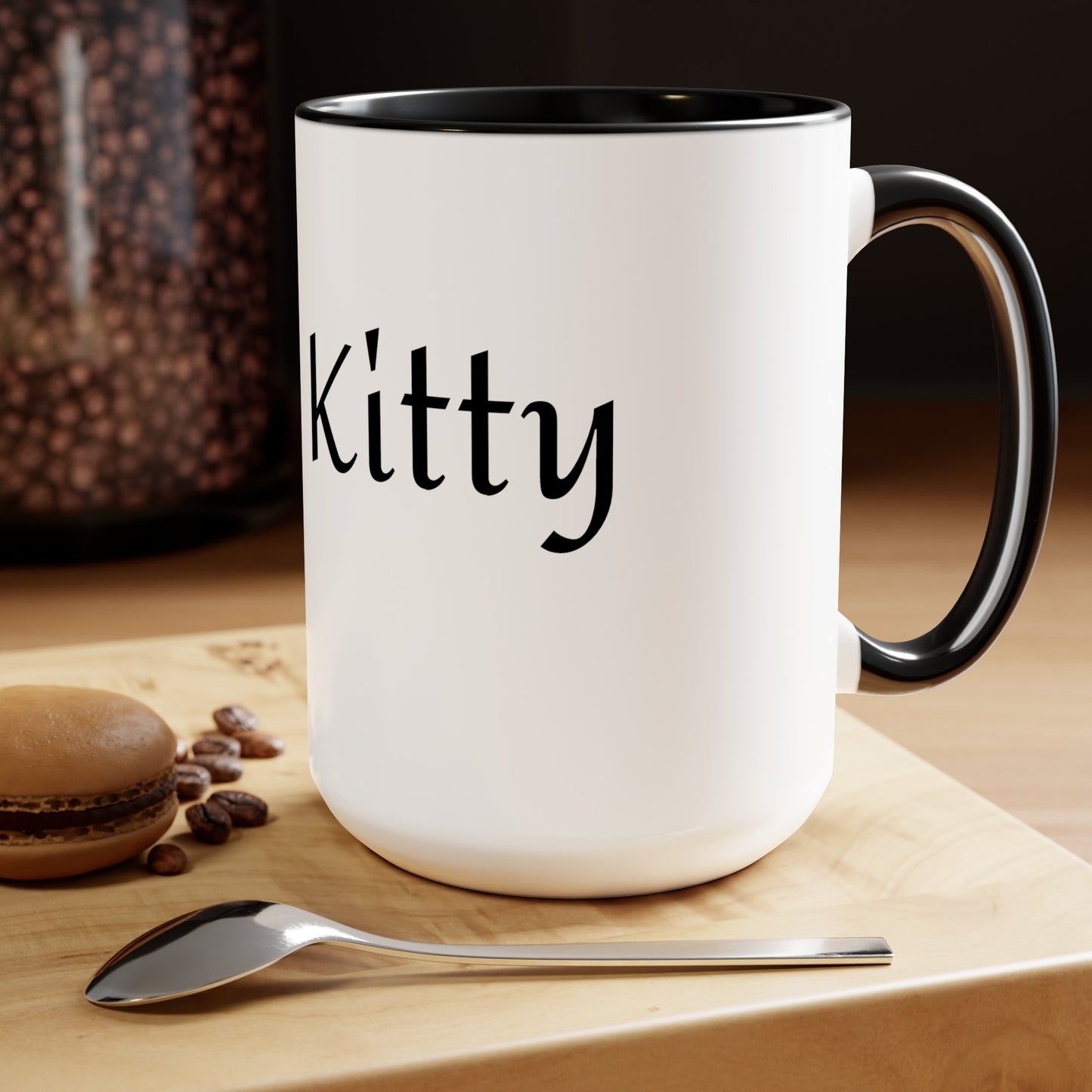 Pretty Kitty Two-Tone Coffee Mugs, 15oz