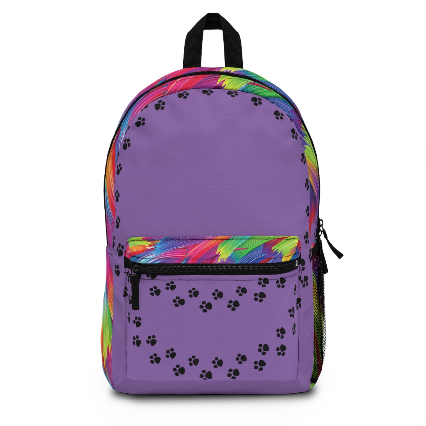 Purple paw prints splash Backpack