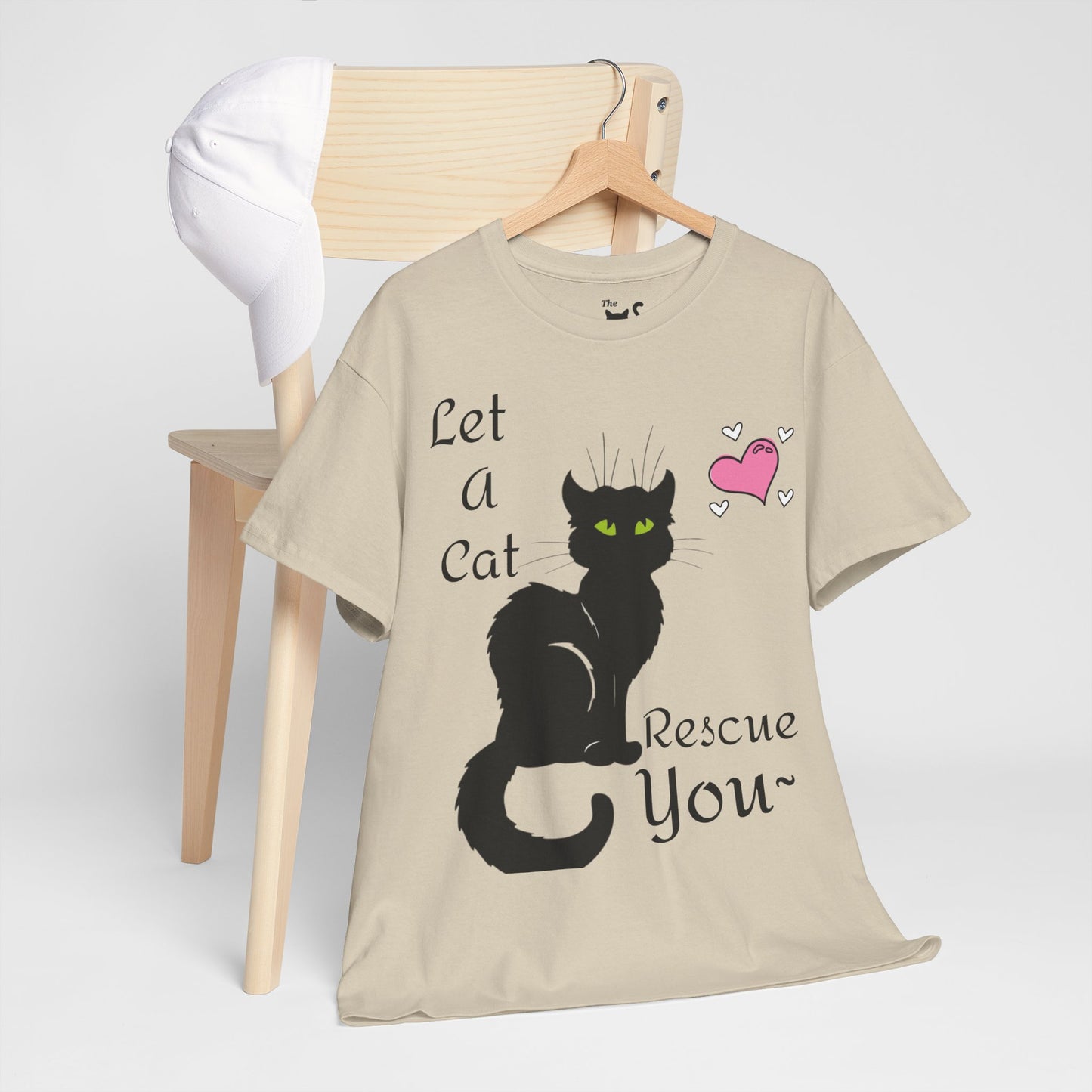 Let a cat rescue you Unisex Heavy Cotton  Cat Tee