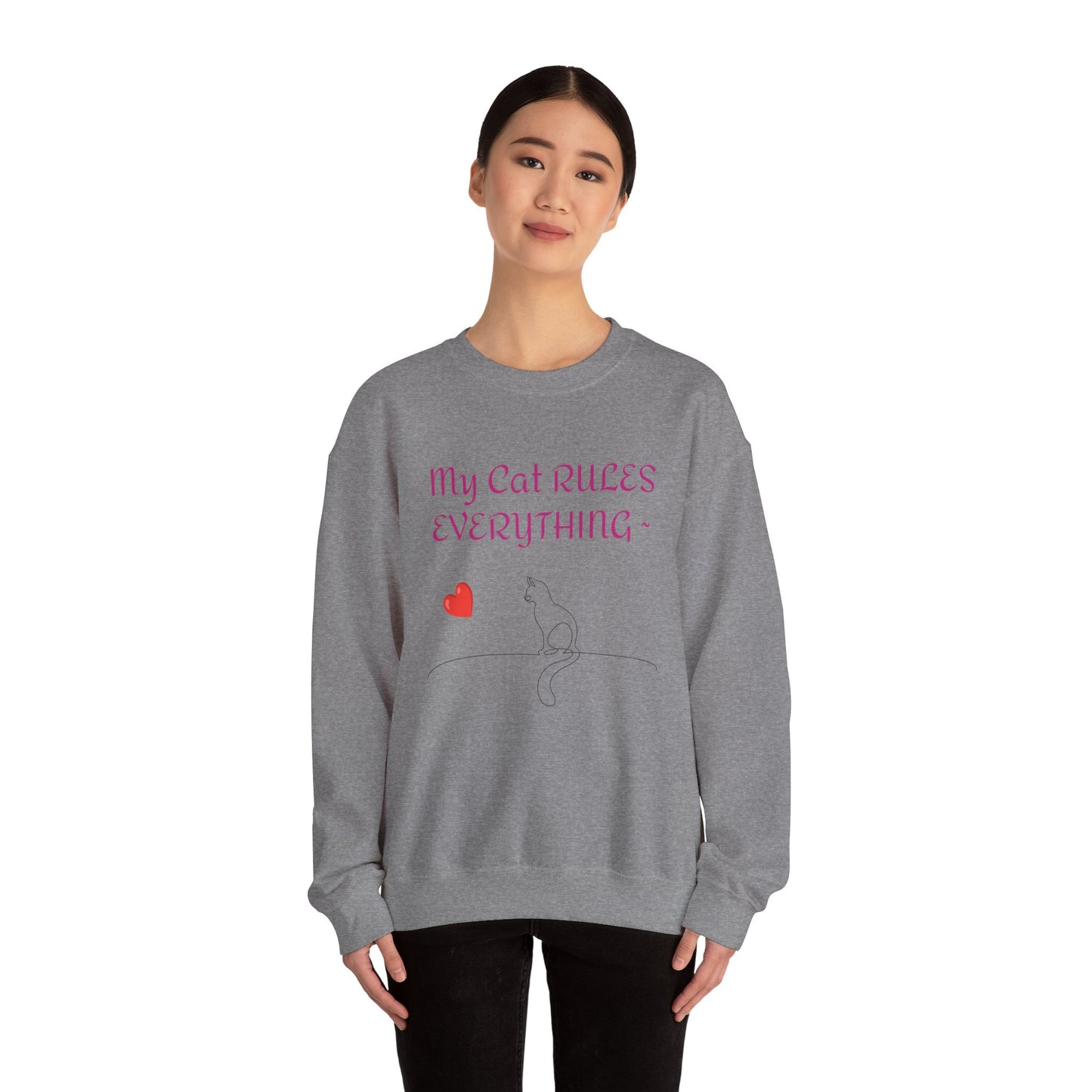 Cat Rules Everything Unisex Heavy Blend™ Crewneck Sweatshirt