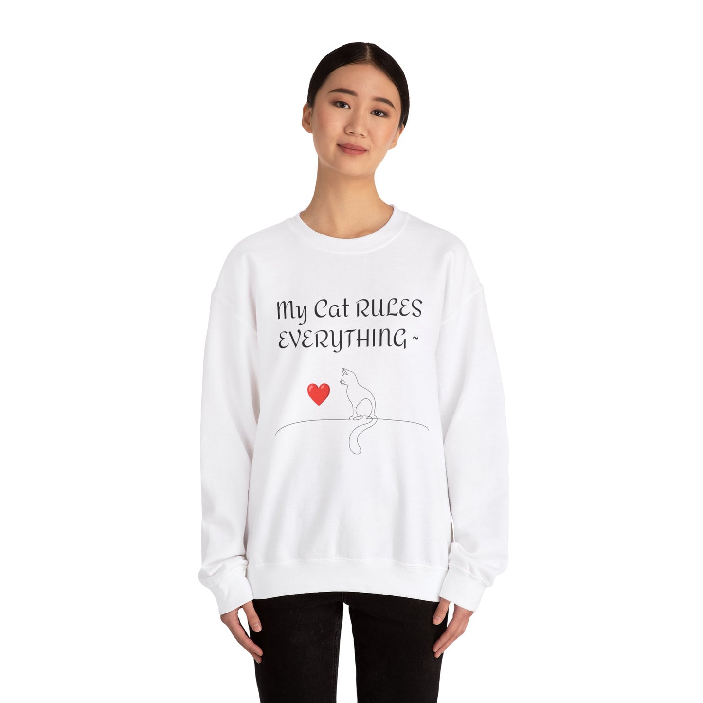 Cat Rules Everything Unisex Heavy Blend™ Crewneck Sweatshirt