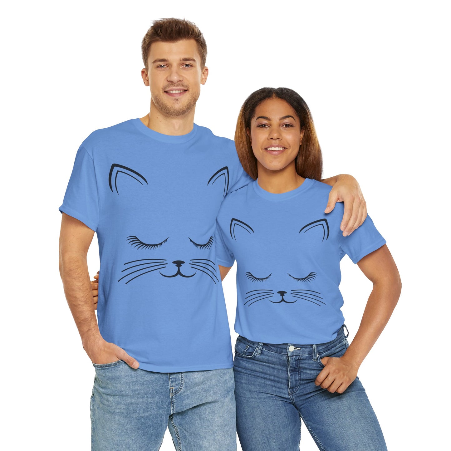 Cat Face Unisex Heavy Cotton Tee